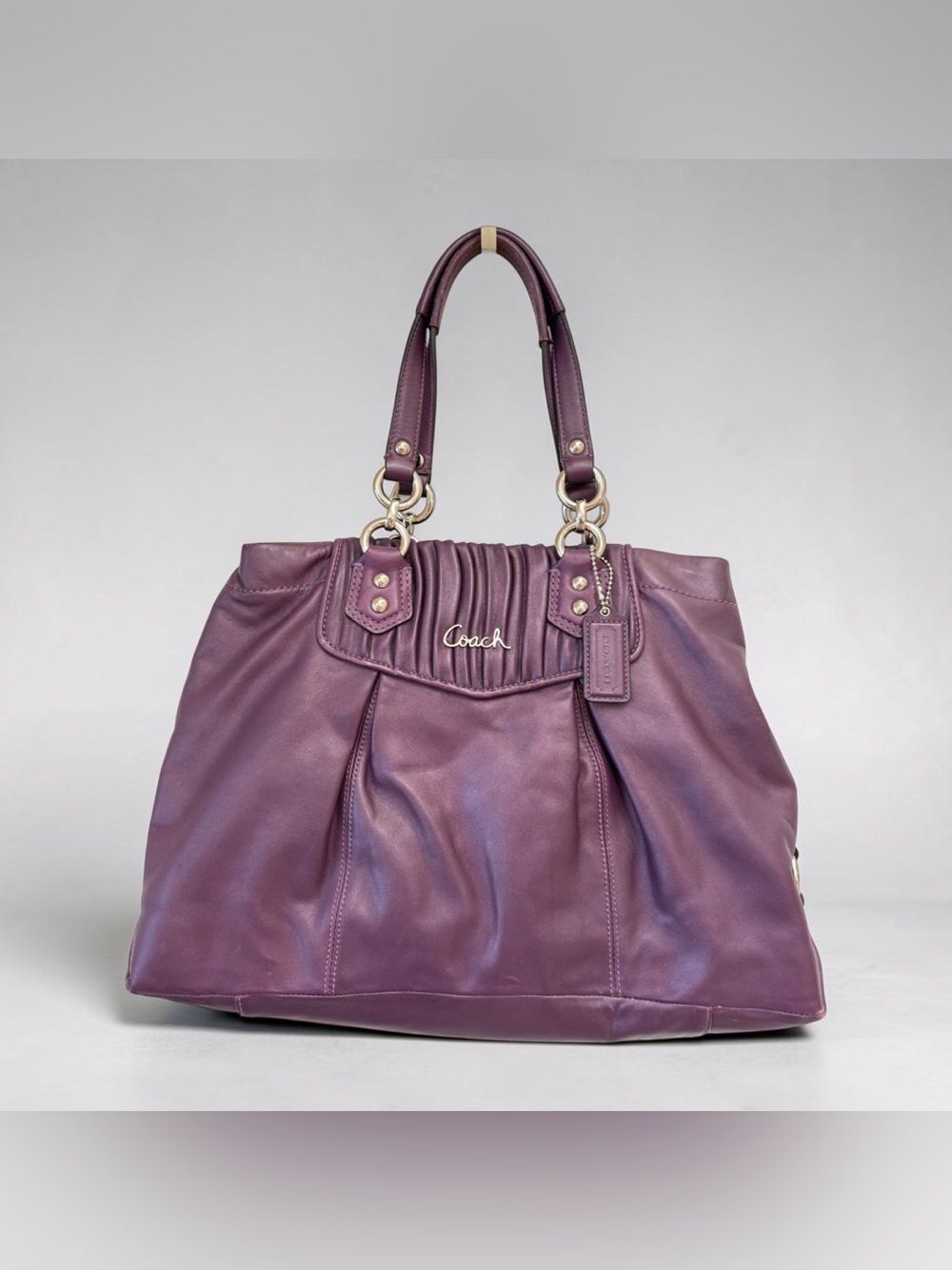 Coach Purple Ashley Leather Bag